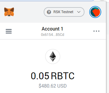 R-BTCs at Metamask wallet